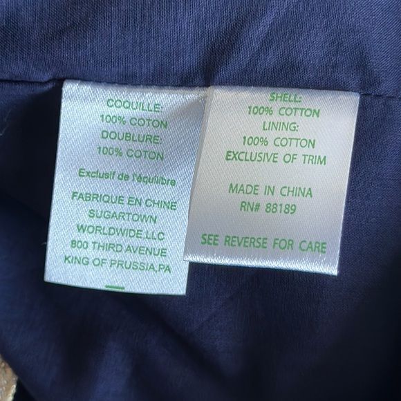 NWT Lilly Pulitzer Annabelle True Navy Gold Lace Stripe Shift Dress Size 00 - Picture 10 of 16